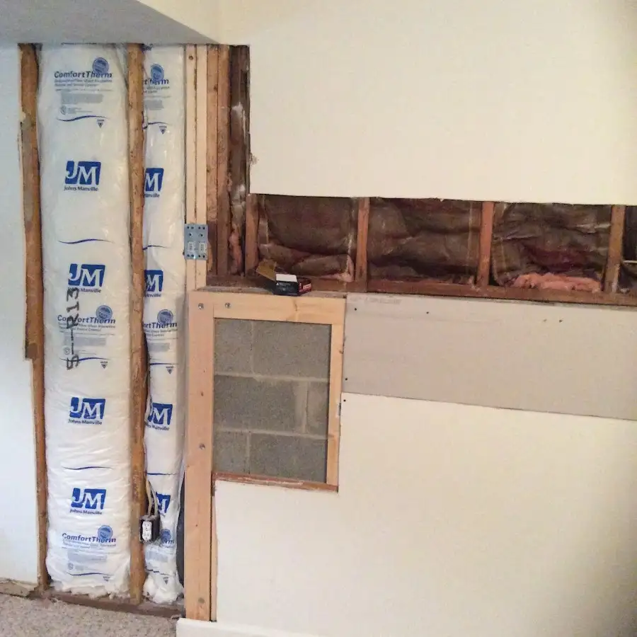 Wall insulation replacement during Basement Flood Cleanup in Greenwood